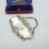 Georgian Sterling Silver Ornate Edge Madeira Bottle Label Antique 1826 London
