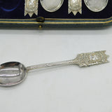 King Edward VIII Boxed Sterling Silver Coronation Teaspoons Antique 1936 Birmingham