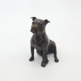 Cast Bronze Sculpture Staffordshire Bull Terrier Dog Figure Vintage c1980