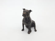 Cast Bronze Sculpture Staffordshire Bull Terrier Dog Figure Vintage c1980