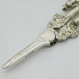 Sterling Silver Regency Pattern Novelty Grape Scissors Vintage 1968 London