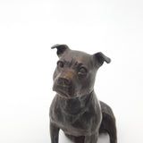 Cast Bronze Sculpture Staffordshire Bull Terrier Dog Figure Vintage c1980
