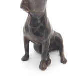 Cast Bronze Sculpture Staffordshire Bull Terrier Dog Figure Vintage c1980