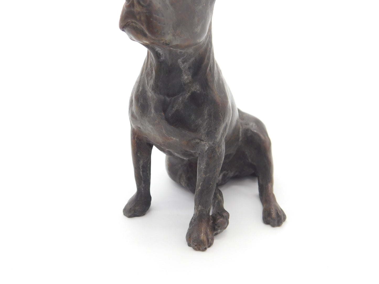 Cast Bronze Sculpture Staffordshire Bull Terrier Dog Figure Vintage c1980