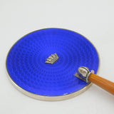 Sterling Silver & Enamel Royal Navy Travelling Dress Mirror Antique Art Deco