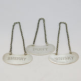 Harrods Ltd Set of Sterling Silver Decanter Labels Antique 1936 London Art Deco