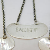 Harrods Ltd Set of Sterling Silver Decanter Labels Antique 1936 London Art Deco