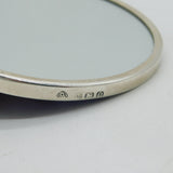 Sterling Silver & Enamel Royal Navy Travelling Dress Mirror Antique Art Deco