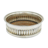 George III Sterling Silver & Wooden Bottle Coaster Antique c1810 Sheffield