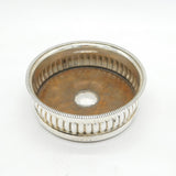George III Sterling Silver & Wooden Bottle Coaster Antique c1810 Sheffield