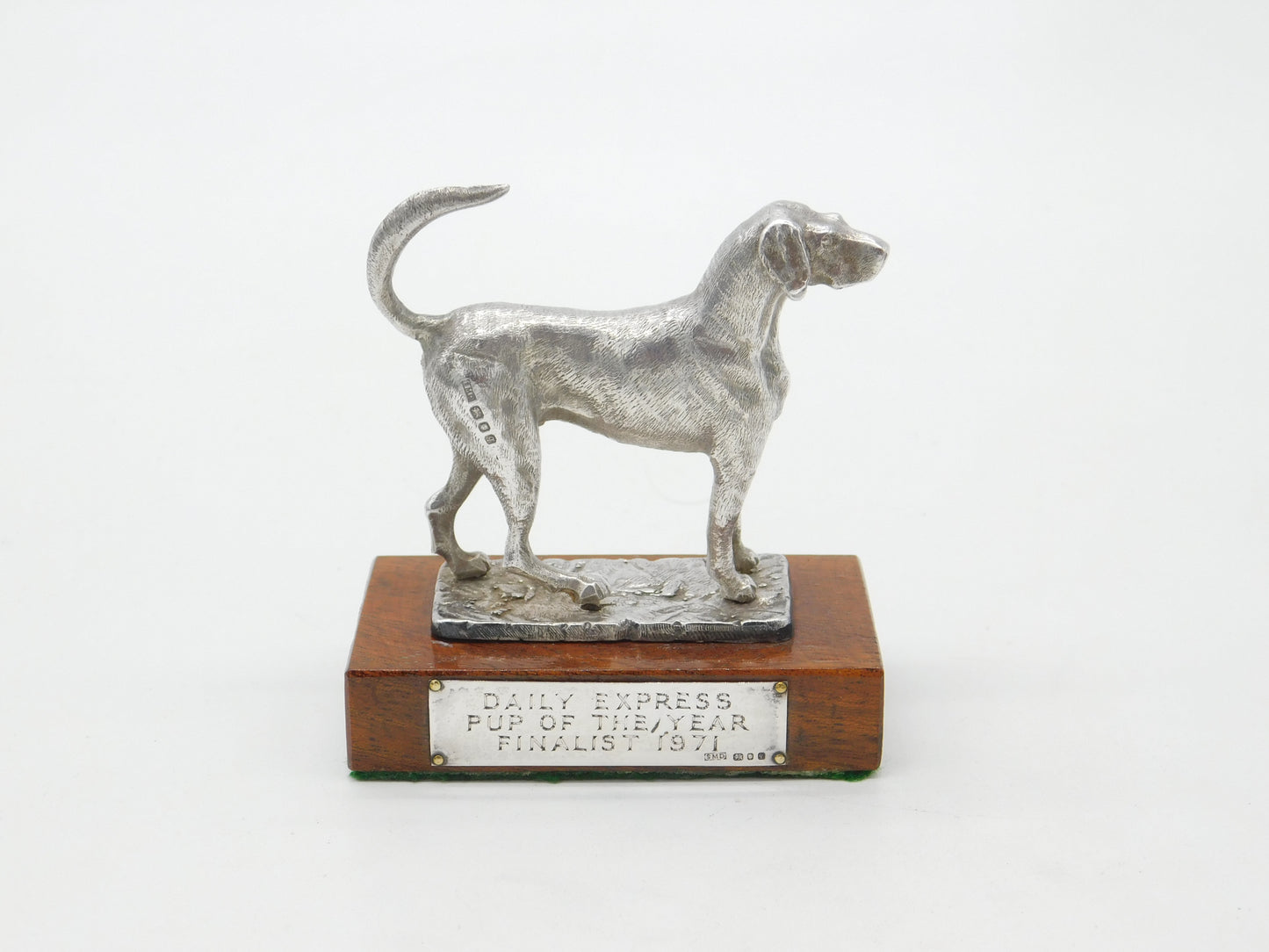 Cast Sterling Silver 'Daily Express Pup of the Year 1971' Trophy Vintage London