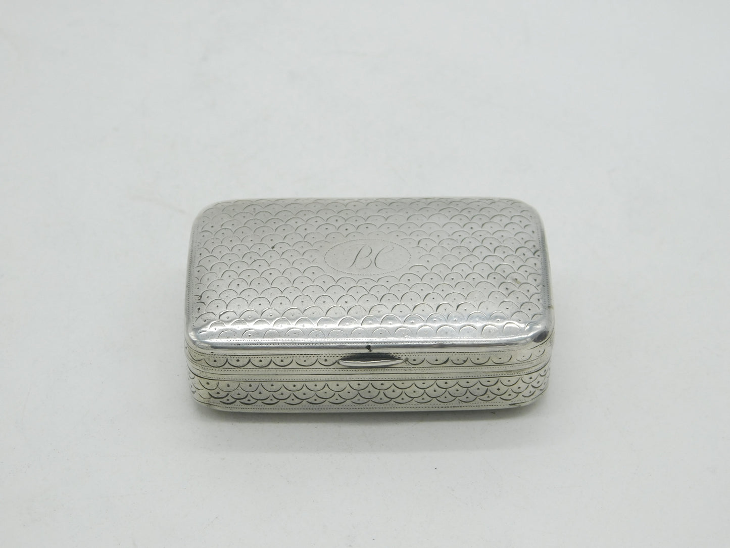 George III Sterling Silver Dotted Pattern Snuff Box Antique 1798 London