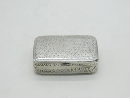 George III Sterling Silver Dotted Pattern Snuff Box Antique 1798 London