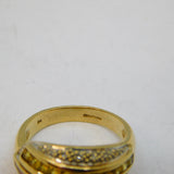 9ct Yellow Gold, Pink-Yellow Sapphire & Diamond Dress Ring Vintage 2005 Birmingham