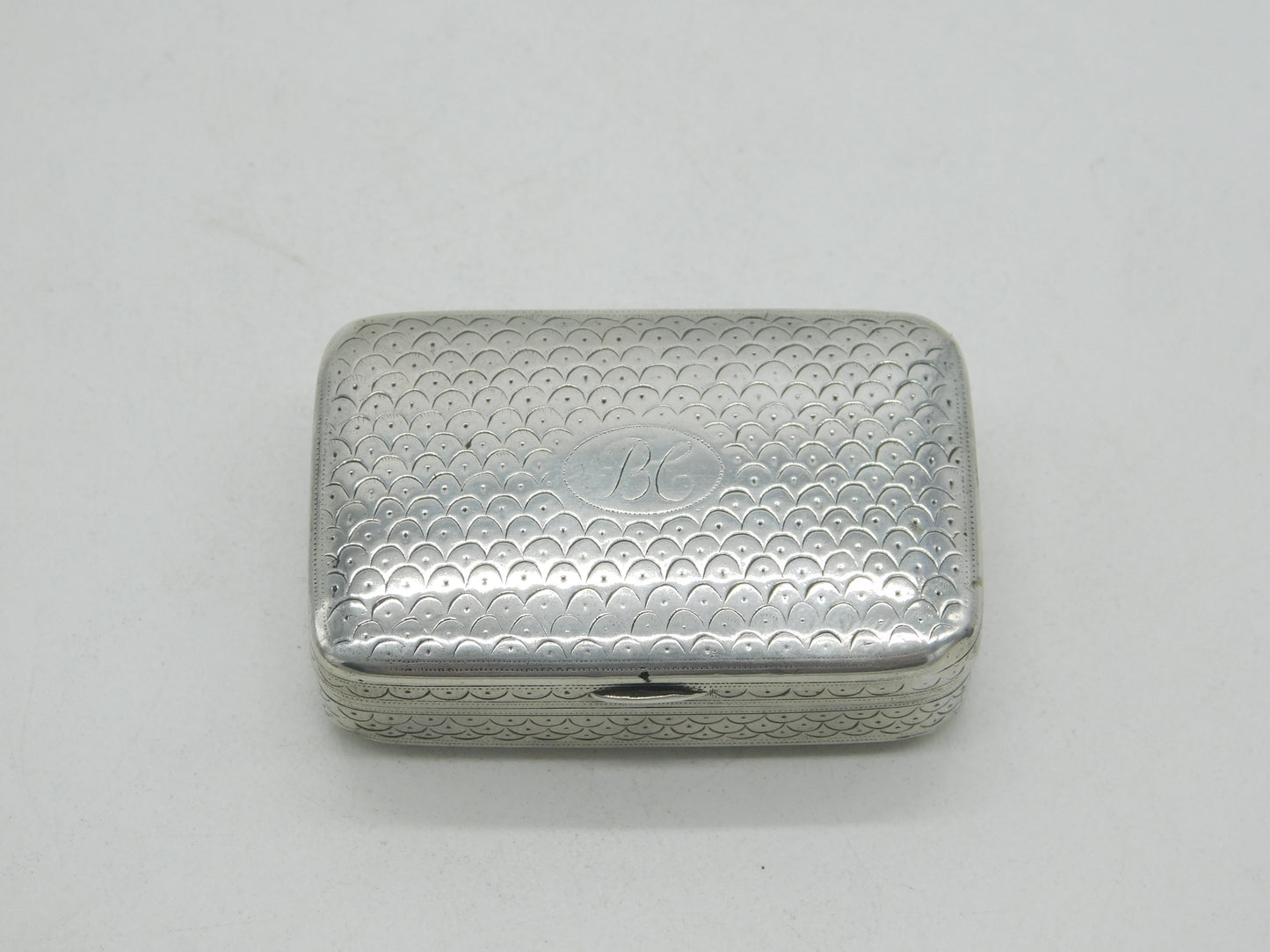George III Sterling Silver Dotted Pattern Snuff Box Antique 1798 London