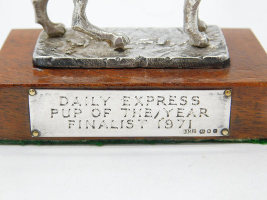 Cast Sterling Silver 'Daily Express Pup of the Year 1971' Trophy Vintage London