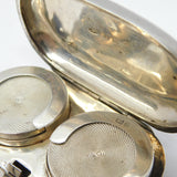 Edwardian Sterling Silver Double Sovereign Case Fob Antique 1908 Birmingham
