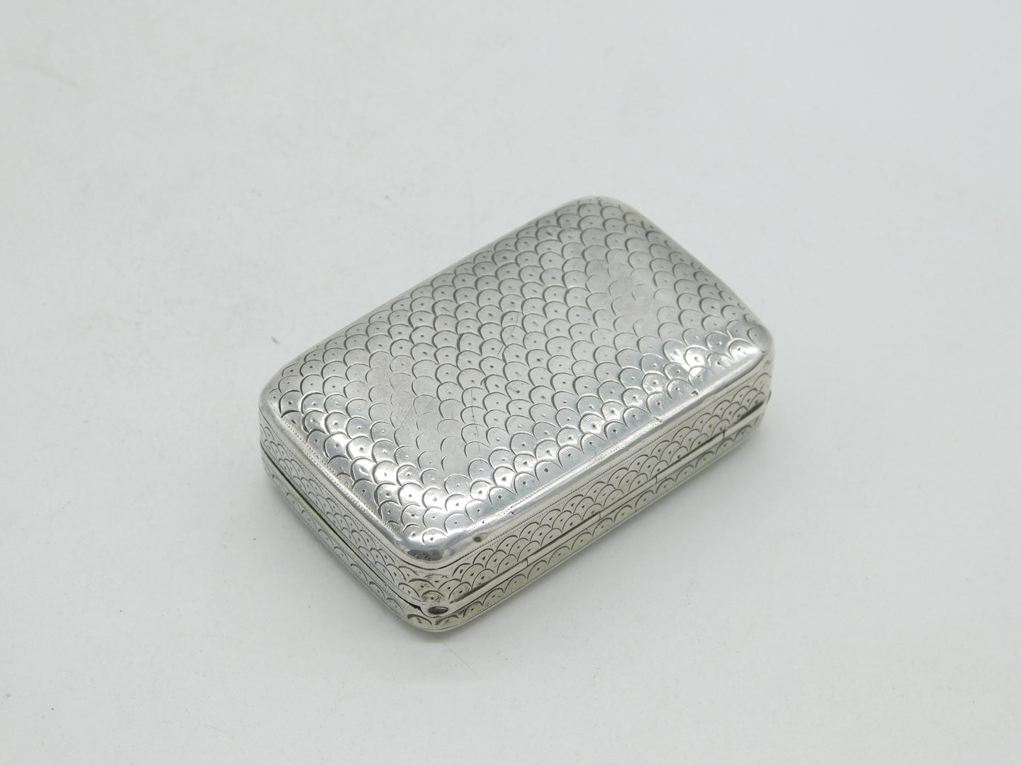 George III Sterling Silver Dotted Pattern Snuff Box Antique 1798 London
