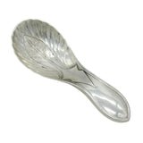 Victorian Sterling Silver Leaf Form Tea Caddy Spoon Antique 1887 Sheffield