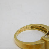 9ct Yellow Gold, Square-Cut Aquamarine & Diamond Dress Ring Vintage c1970