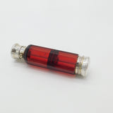 Victorian Sterling Silver Cranberry Glass Double Ended Scent Bottle Antique 1890