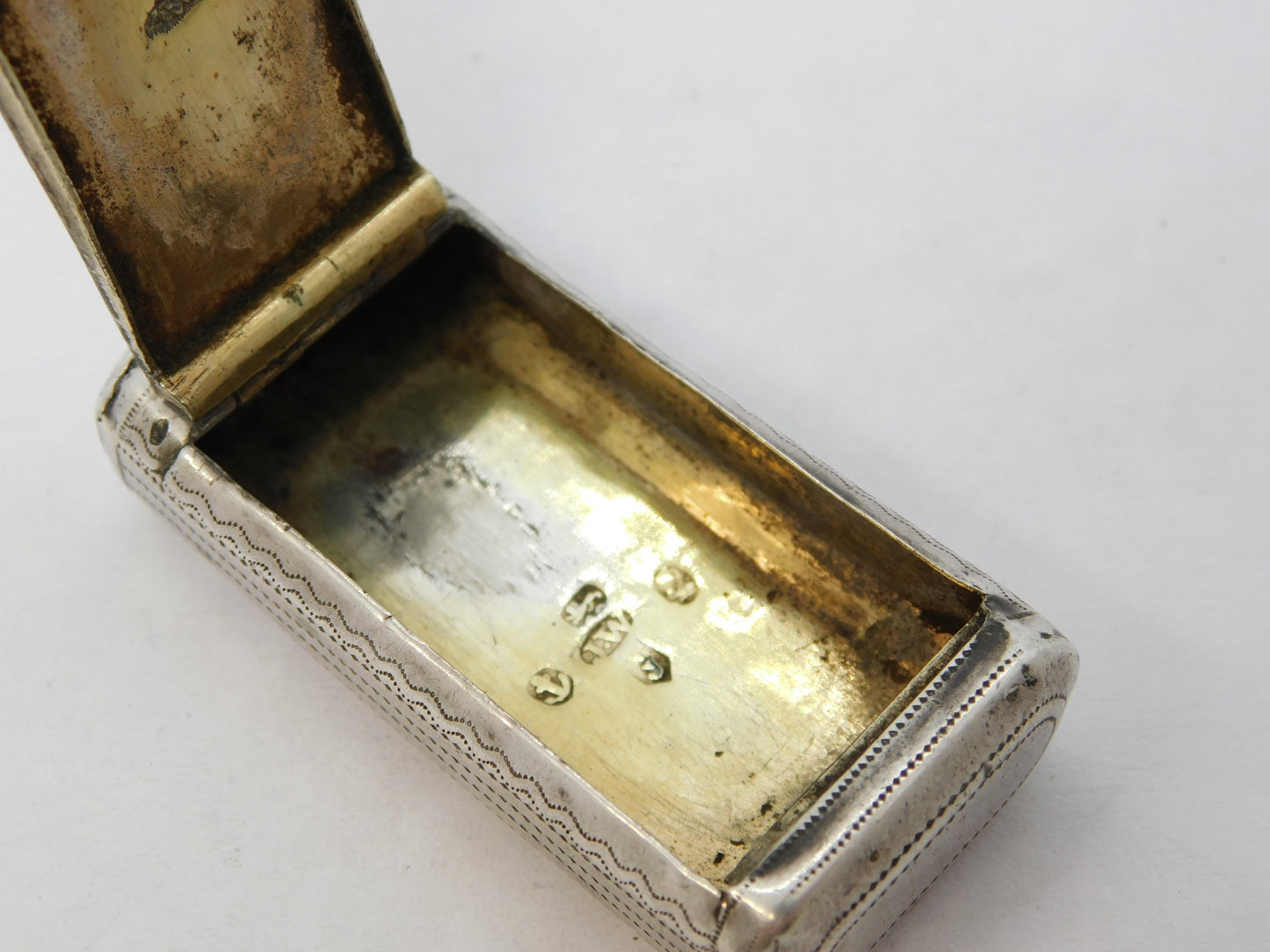 George III Sterling Silver Floral Snuff Box Antique 1807 Birmingham J. Willmore