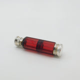 Victorian Sterling Silver Cranberry Glass Double Ended Scent Bottle Antique 1890