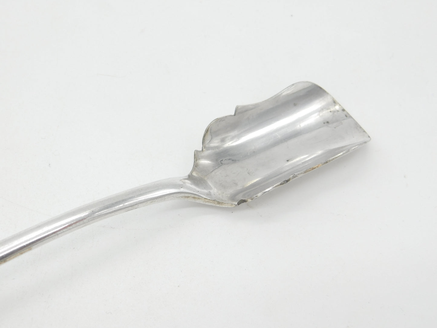 Victorian Silver Plated Stilton Scoop with Ox Heraldic Crest Antique c1890