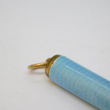 Edwardian Rolled Gold Blue Guilloche Enamel Pencil Holder Fob Antique c1910