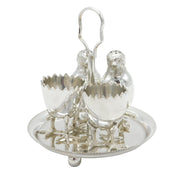 20th Century Silver Plated Novelty Chick & Egg Breakfast Set Antique c1930