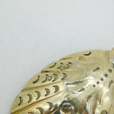 Victorian Sterling Silver Gilt Floral Tea Caddy Spoon Antique 1871 London