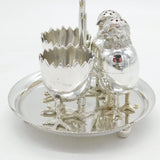 20th Century Silver Plated Novelty Chick & Egg Breakfast Set Antique c1930
