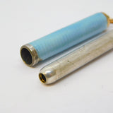 Edwardian Rolled Gold Blue Guilloche Enamel Pencil Holder Fob Antique c1910