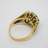 9ct Yellow Gold, Ruby & Diamond Set Floral Cluster Ring Vintage 1978 London