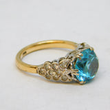 9ct Yellow Gold, Spinel & Blue Sapphire Dress Ring Antique c1920 Art Deco