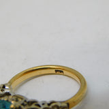 9ct Yellow Gold, Spinel & Blue Sapphire Dress Ring Antique c1920 Art Deco