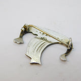 20th Century Scandinavian Sterling Silver Enamel Viking Boat Brooch Antique c1920