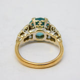 9ct Yellow Gold, Spinel & Blue Sapphire Dress Ring Antique c1920 Art Deco