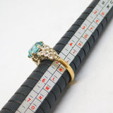 9ct Yellow Gold, Spinel & Blue Sapphire Dress Ring Antique c1920 Art Deco