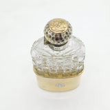 Edwardian Sterling Silver Gilt Cut Glass Hip Flask & Stirrup Cup Antique 1904 London