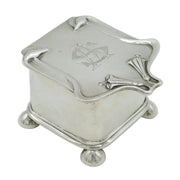 Kate Harris Art Nouveau Sterling Silver Jewellery Ring Box Antique London