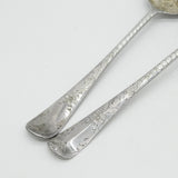 George I Pair of Sterling Silver Berry Pattern Dessert Spoons Antique 1722 London