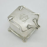 Kate Harris Art Nouveau Sterling Silver Jewellery Ring Box Antique London