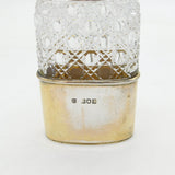 Edwardian Sterling Silver Gilt Cut Glass Hip Flask & Stirrup Cup Antique 1904 London