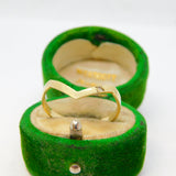 9ct Yellow Gold & Diamond Set Wishbone Dress Ring Vintage c1970