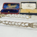York Assay Georgian Sterling Silver Floral Sugar Tongs Robert Jones c1790