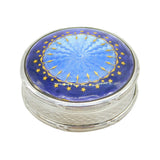 Edwardian Sterling Silver Guilloche Enamel Triket Box Antique 1908 Birmingham