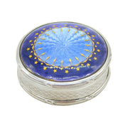 Edwardian Sterling Silver Guilloche Enamel Triket Box Antique 1908 Birmingham