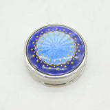 Edwardian Sterling Silver Guilloche Enamel Triket Box Antique 1908 Birmingham