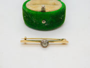 George III 18ct Yellow Gold & 0.2ct Old Cut Diamond Bar Brooch Antique c1820